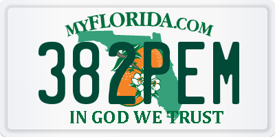 FL license plate 382PEM