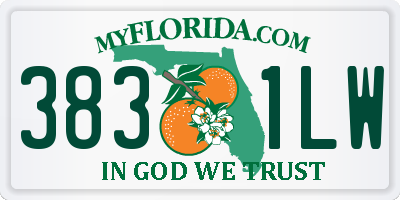 FL license plate 3831LW