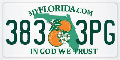 FL license plate 3833PG