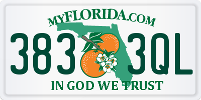 FL license plate 3833QL