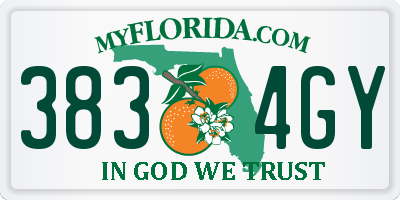 FL license plate 3834GY