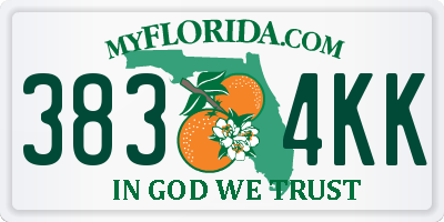 FL license plate 3834KK