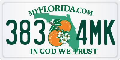 FL license plate 3834MK