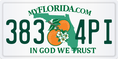 FL license plate 3834PI