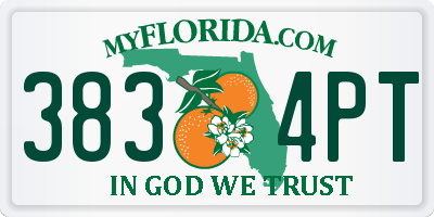 FL license plate 3834PT