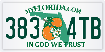 FL license plate 3834TB