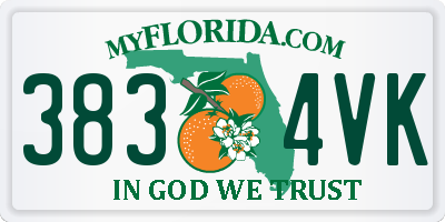 FL license plate 3834VK