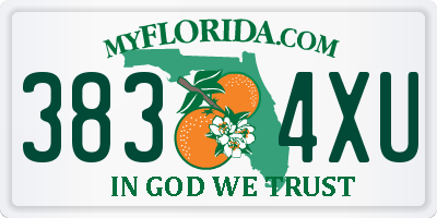 FL license plate 3834XU