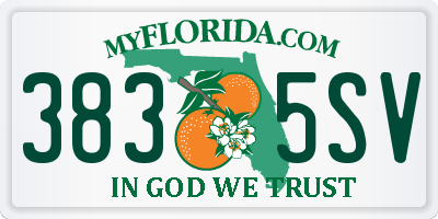 FL license plate 3835SV
