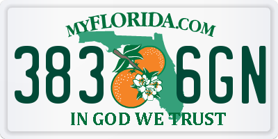 FL license plate 3836GN