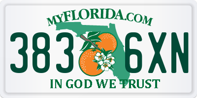 FL license plate 3836XN