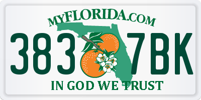 FL license plate 3837BK