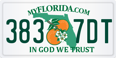FL license plate 3837DT