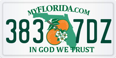 FL license plate 3837DZ