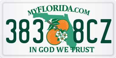FL license plate 3838CZ