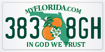FL license plate 3838GH