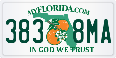 FL license plate 3838MA