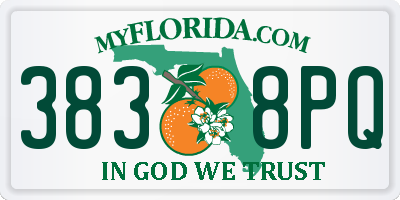 FL license plate 3838PQ
