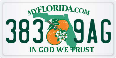 FL license plate 3839AG