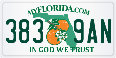 FL license plate 3839AN