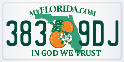 FL license plate 3839DJ