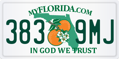 FL license plate 3839MJ