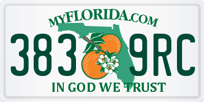 FL license plate 3839RC