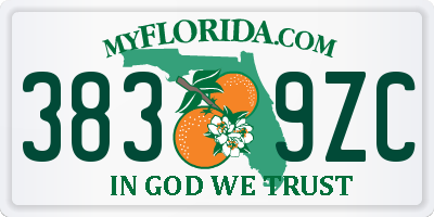 FL license plate 3839ZC