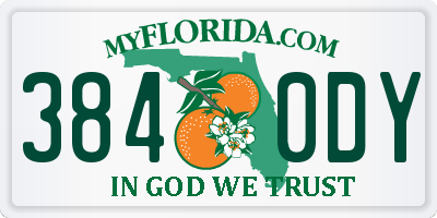 FL license plate 3840DY