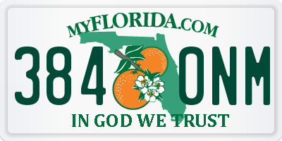 FL license plate 3840NM