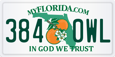 FL license plate 3840WL