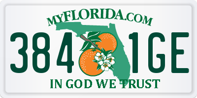 FL license plate 3841GE