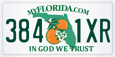 FL license plate 3841XR