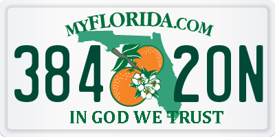 FL license plate 3842ON