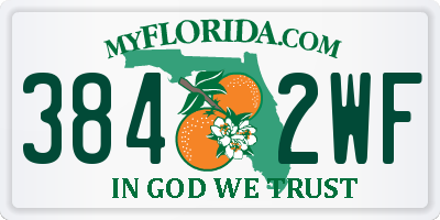 FL license plate 3842WF