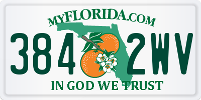 FL license plate 3842WV
