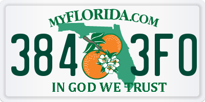 FL license plate 3843FO