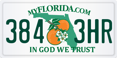 FL license plate 3843HR