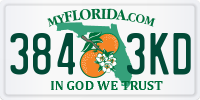 FL license plate 3843KD
