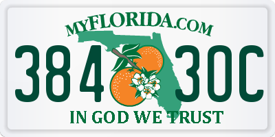 FL license plate 3843OC