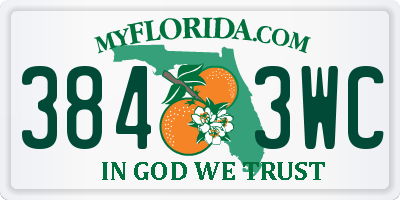 FL license plate 3843WC