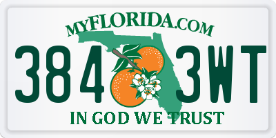 FL license plate 3843WT