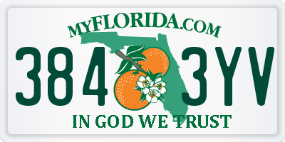 FL license plate 3843YV