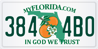 FL license plate 3844BO
