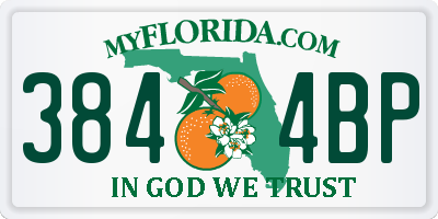 FL license plate 3844BP