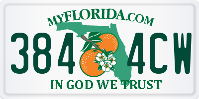 FL license plate 3844CW
