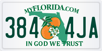 FL license plate 3844JA