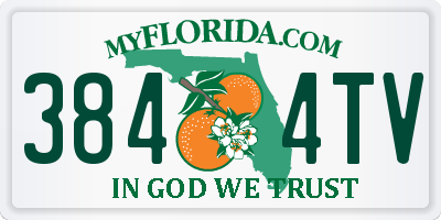 FL license plate 3844TV