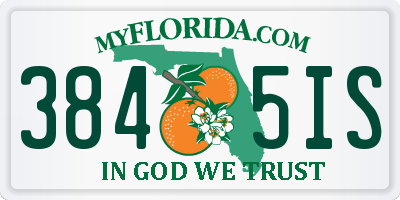 FL license plate 3845IS