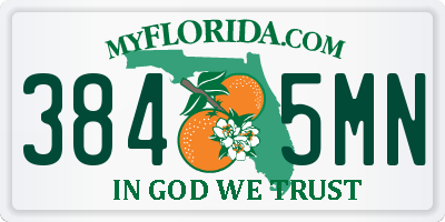 FL license plate 3845MN